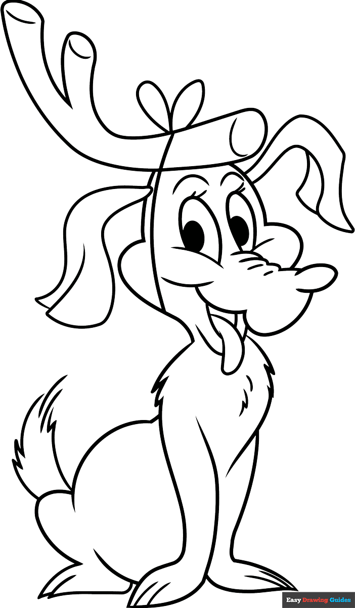 max from the grinch coloring page | easy drawing guides